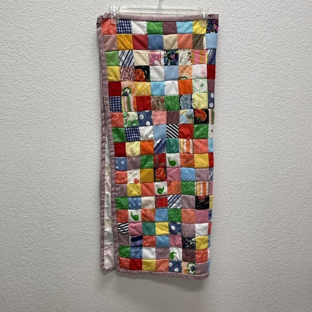 Vintage Quilt Mixed Fabrics Quilted 35
